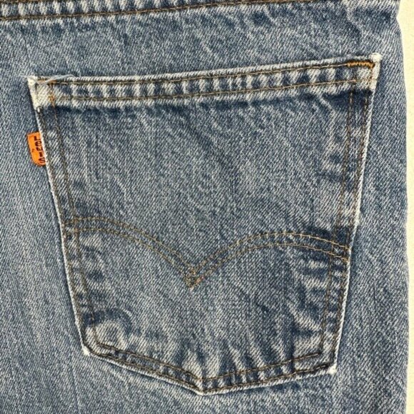 Levi’s Vintage Orange Tab Cutoff Denim Shorts 80s Size 30 - Picture 10 of 14
